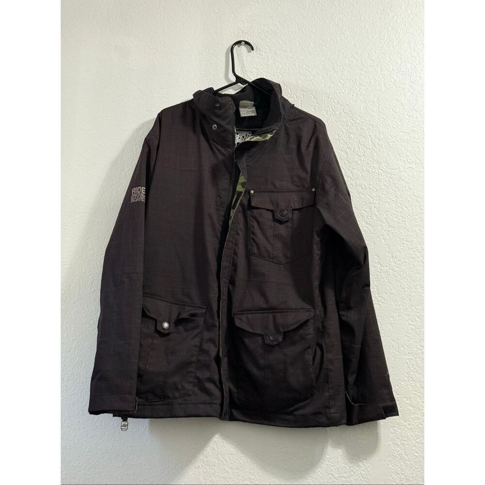 Ride Snowboard Company Snowboarding Ski Jacket Black Mens M 10k